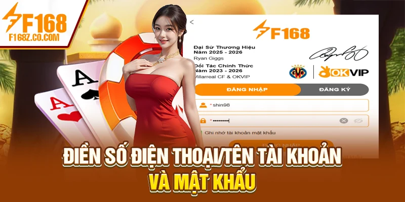 Điền số điện thoại/Tên tài khoản và mật khẩu
